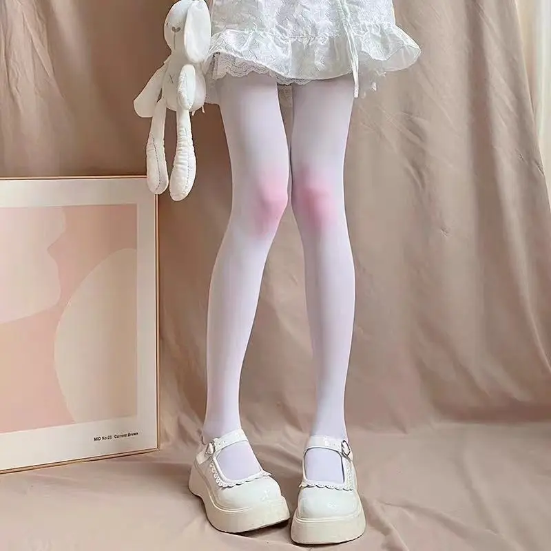 Cute Girl Blush White Stockings - Image 4