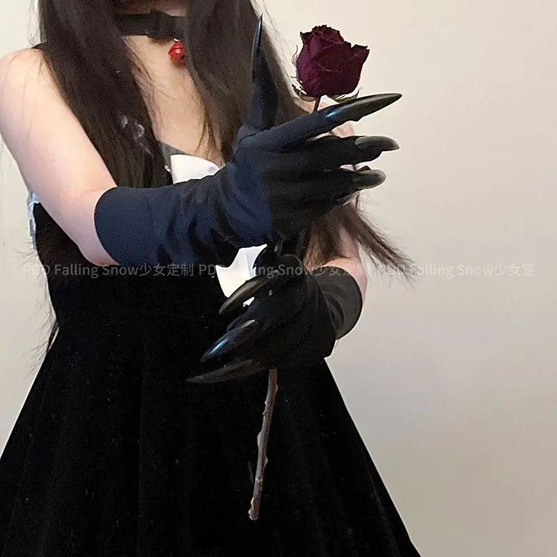 Punk Gothic Dark Halloween Nail Gloves - Image 9